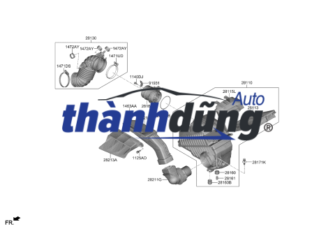 BẦU LỌC GIÓ (BẦU E) TOYOTA FORTUNER 2015-2025 | 177000C210