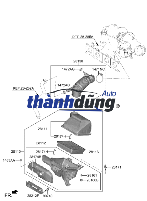 BẦU LỌC GIÓ (BẦU E) TOYOTA FORTUNER 2015-2025 | 177000C210