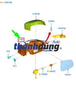 ỐP GƯƠNG CHIẾU HẬU XE KIA FORTE 2010 | 876261M000 - Ảnh 4