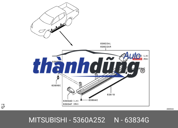 ỐP BỆ BƯỚC LÊN XUỐNG HYUNDAI MIGHTY EX8 GT | 877205P000CA - Ảnh 4